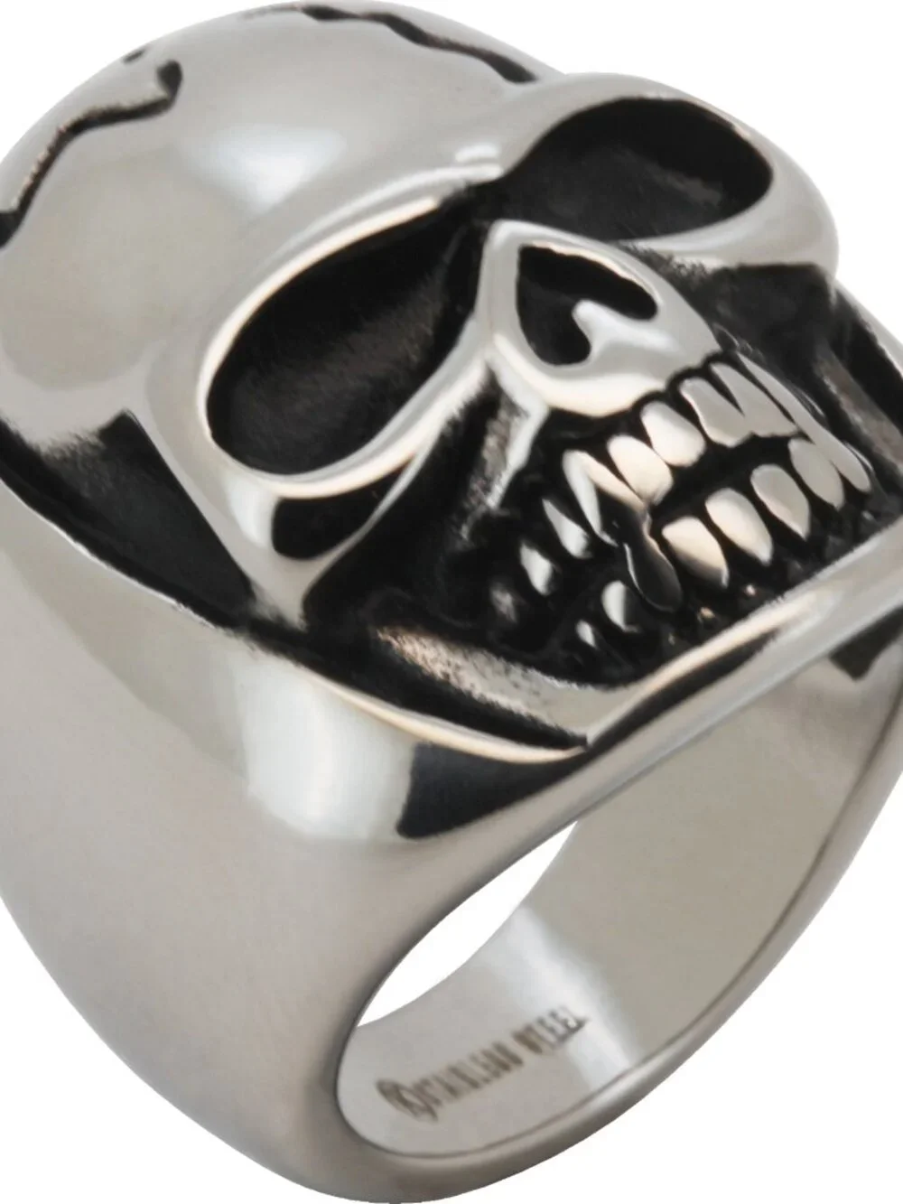 316L Stainless Steel 18k Yellow Gold Plated Gothic Skull Ring